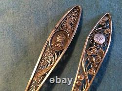 Imperial Russian Filigree 84 silver Alexander I Of Russia Very Rare spoons