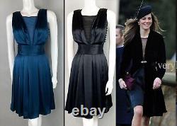 Issa Black Sheer Panel Silk Pleat Dress Uk6 Us2 Bnwt Aso Royal Very Rare