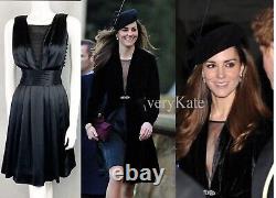Issa London Black Sheer Panel Silk Pleat Dress Uk6 Us2 Bnwt Aso Royal Very Rare