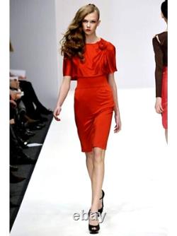 Issa Red Silk Flutter Sleeve Draped Dress Uk 8 10 Us 4 6 Aso Royal Very Rare