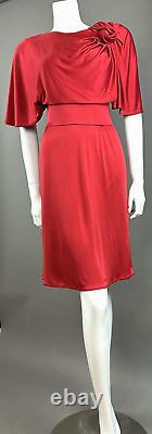 Issa Red Silk Flutter Sleeve Draped Dress Uk 8 10 Us 4 6 Aso Royal Very Rare