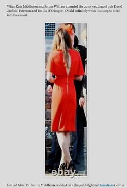 Issa Red Silk Flutter Sleeve Draped Dress Uk 8 10 Us 4 6 Aso Royal Very Rare