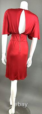 Issa Red Silk Flutter Sleeve Draped Dress Uk 8 10 Us 4 6 Aso Royal Very Rare