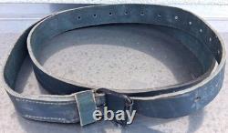 Italian Royal Army WWII NCOs grey green leather belt original very rare XL size