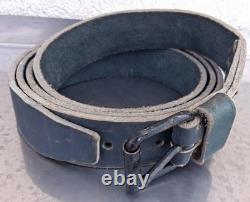 Italian Royal Army WWII NCOs grey green leather belt original very rare XL size