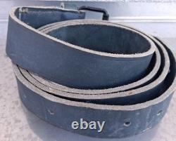 Italian Royal Army WWII NCOs grey green leather belt original very rare XL size