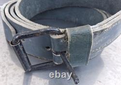 Italian Royal Army WWII NCOs grey green leather belt original very rare XL size