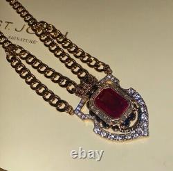 Juicy Couture Royal Ruby Crest Crown Necklace New Very Rare Queen Beauty
