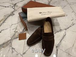 Loro Piana Loafers Brown Suede Size 9US 42EU 8UK Very Rare WithBox Summer Walk