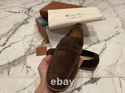 Loro Piana Loafers Brown Suede Size 9US 42EU 8UK Very Rare WithBox Summer Walk