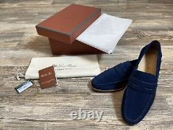 Loro Piana Loafers Suede Royal Blue Size 7US, 6UK Very Rare Find WithBox