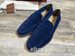 Loro Piana Loafers Suede Royal Blue Size 7US, 6UK Very Rare Find WithBox