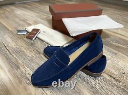 Loro Piana Loafers Suede Royal Blue Size 7US, 6UK Very Rare Find WithBox