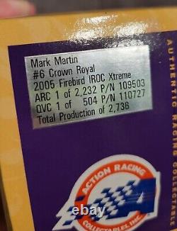Mark Martin 1/24 2005 Action IROC Xtreme Diecast Nascar #6 Crown Royal VERY RARE
