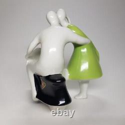 Midcentury Royal Dux Porcelain Statue Very Rare Model 1965 Man on The Bike