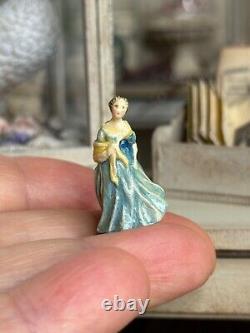 Miniature Dollhouse VERY RARE Olszewski Pre-Goebel Lady in Blue 1978 Doulton