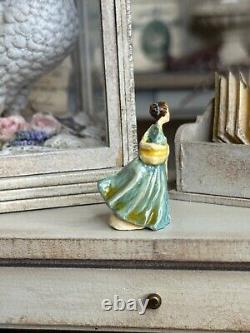 Miniature Dollhouse VERY RARE Olszewski Pre-Goebel Lady in Blue 1978 Doulton