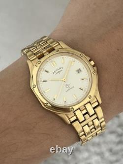 NEW Rotary Royal Oak Mens Watch With & Date Very Rare Boxed Gold Tone Vintage