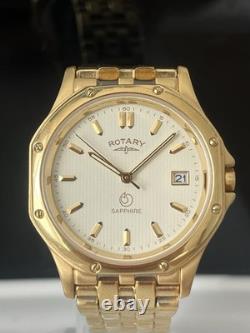 NEW Rotary Royal Oak Mens Watch With & Date Very Rare Boxed Gold Tone Vintage
