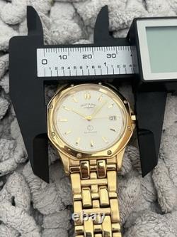 NEW Rotary Royal Oak Mens Watch With & Date Very Rare Boxed Gold Tone Vintage