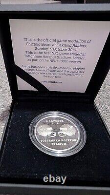 NFL Royal Mint medallion Raiders Vs Bears -Very Rare Coin Collectable