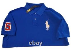 NWT Polo Ralph Lauren Very Rare #5 FLAG & BIG PONY Polo Shirt, Royal Blue, XXL