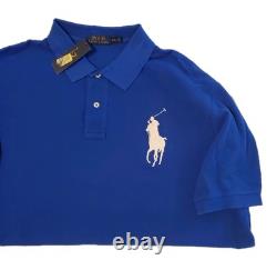 NWT Polo Ralph Lauren Very Rare #5 FLAG & BIG PONY Polo Shirt, Royal Blue, XXL