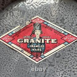 Nesco Royal Granite Enameled Ware Circa 1918 Very Rare WithOriginal Sticker