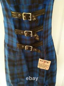 New Very Rare Lip Service Royal Blue Tartan Gothic Prom Dress Cyberpunk Size M