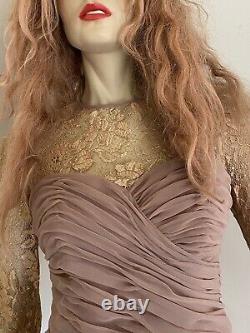 New Victoria Royal Fitted Cocktail Gold Lace Dress Size 4 Very Rare