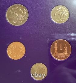 Nigerian 1973 Royal Mint Proof Coins Set in Original UK Royal Mint Very Rare
