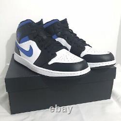 Nike Air Jordan 1 Mid White Black Royal Blue 554724-140 Mens Size 14 Very Rare
