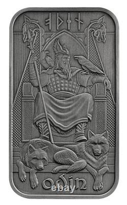 Odin and Thor 1oz Silver Antiqued Bars Royal Mint LOW 500 Mintage Very Rare Pair