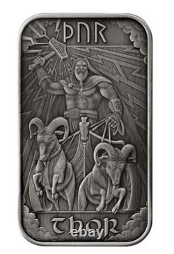 Odin and Thor 1oz Silver Antiqued Bars Royal Mint LOW 500 Mintage Very Rare Pair