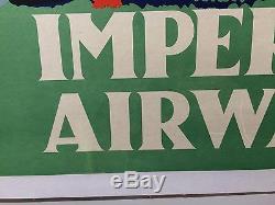 Original Vintage Airline Travel Poster Imperial Airways 1935 Europe Very Rare
