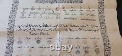 Ottoman Empire Sultan Signature with Royal Coat of Arms Document Very RARE