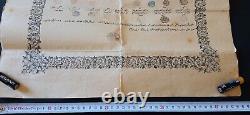 Ottoman Empire Sultan Signature with Royal Coat of Arms Document Very RARE