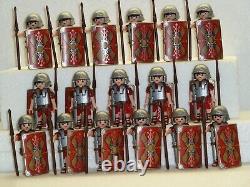 Playmobil lot custom toys very rare bid figures x17 legionnaire roman shields