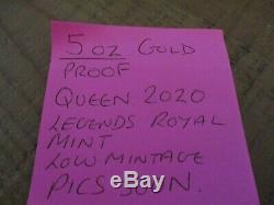 Queen Legends Royal Mint 2020 Gold Proof FIVE 5oz Coin Very Rare. Mintage (50)