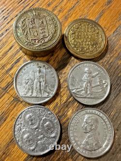 Queen Victoria & Prince Albert Coin Box With 4 Tokens Very Rare And Desirable