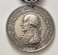 RARE 1800 ROYAL NAVY SILVER MEDAL? Earl St Vincent's Medal! Very Fine-holed