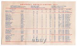 RARE 1947 Montreal Royals (Dodgers) Roster Jackie Robinson and Chuck Connors