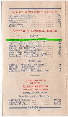 RARE 1947 Montreal Royals Roster Tri-Fold Jackie Robinson and Chuck Connors