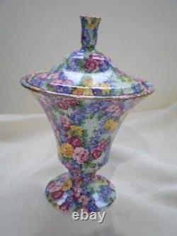 RARE Old Vtg Royal Winton JULIA Chintz Candy Dish Bowl Compote VERY NICE