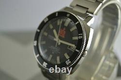 RARE Seiko 7005 8140 Iranian Royal Army Diver Steel Watch Very Nice