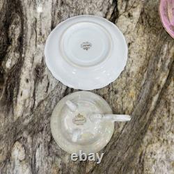 RARE VNTG LM Royal Halsey Luster 1950's Very Fine 3 Legs 6 Tea Cups & 6 Saucers