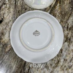 RARE VNTG LM Royal Halsey Luster 1950's Very Fine 3 Legs 6 Tea Cups & 6 Saucers