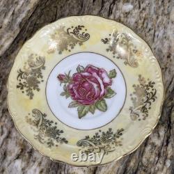 RARE VNTG LM Royal Halsey Luster 1950's Very Fine 3 Legs 6 Tea Cups & 6 Saucers