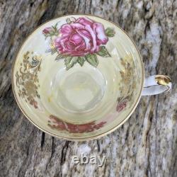 RARE VNTG LM Royal Halsey Luster 1950's Very Fine 3 Legs 6 Tea Cups & 6 Saucers