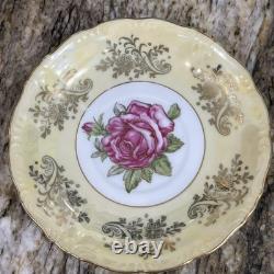 RARE VNTG LM Royal Halsey Luster 1950's Very Fine 3 Legs 6 Tea Cups & 6 Saucers